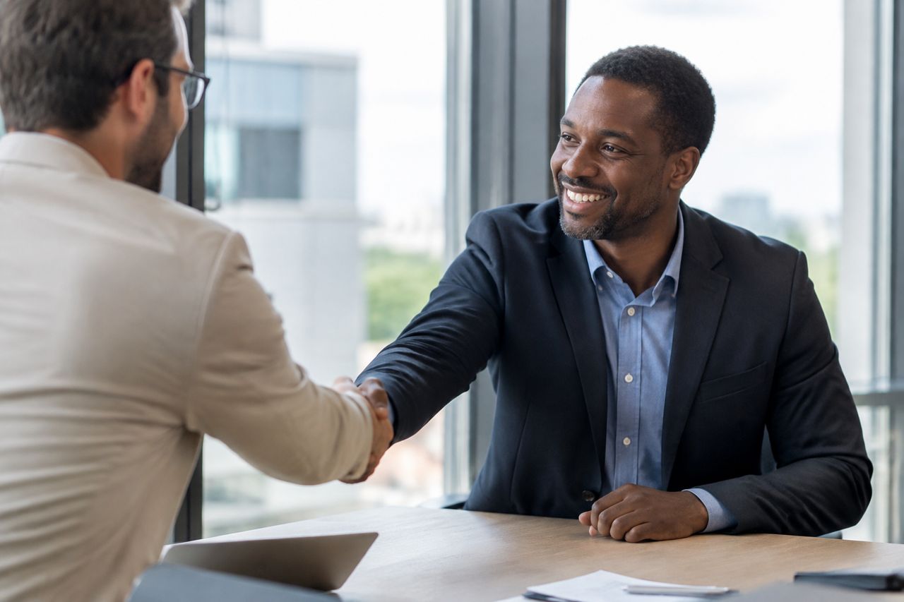 Handshake closing a business deal